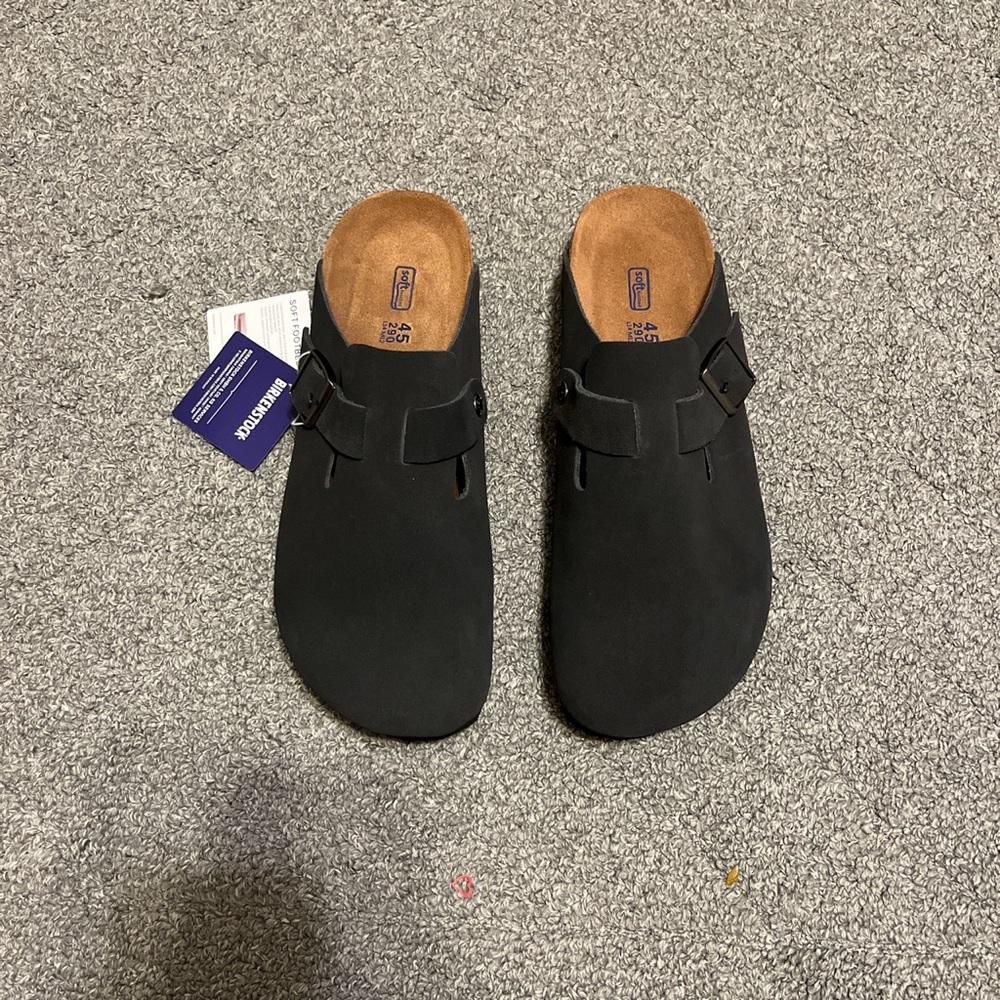 Black And Brown Birkenstock Bostons / Clogs